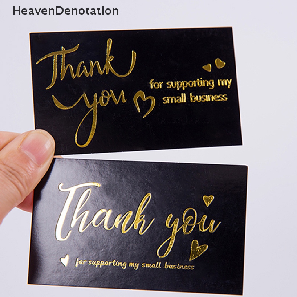 [HeavenDenotation] 50pcs Hitam Terima Kasih Untuk Pesanan Anda Kartu Nama Gift Business Greeg Card HDV