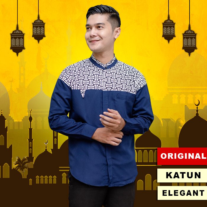 Baju Kemeja Koko Ammu Kurta Hitam Pria Dewasa Batik Lengan Tangan Panjang Pendek Baju Muslim Kokoh Q