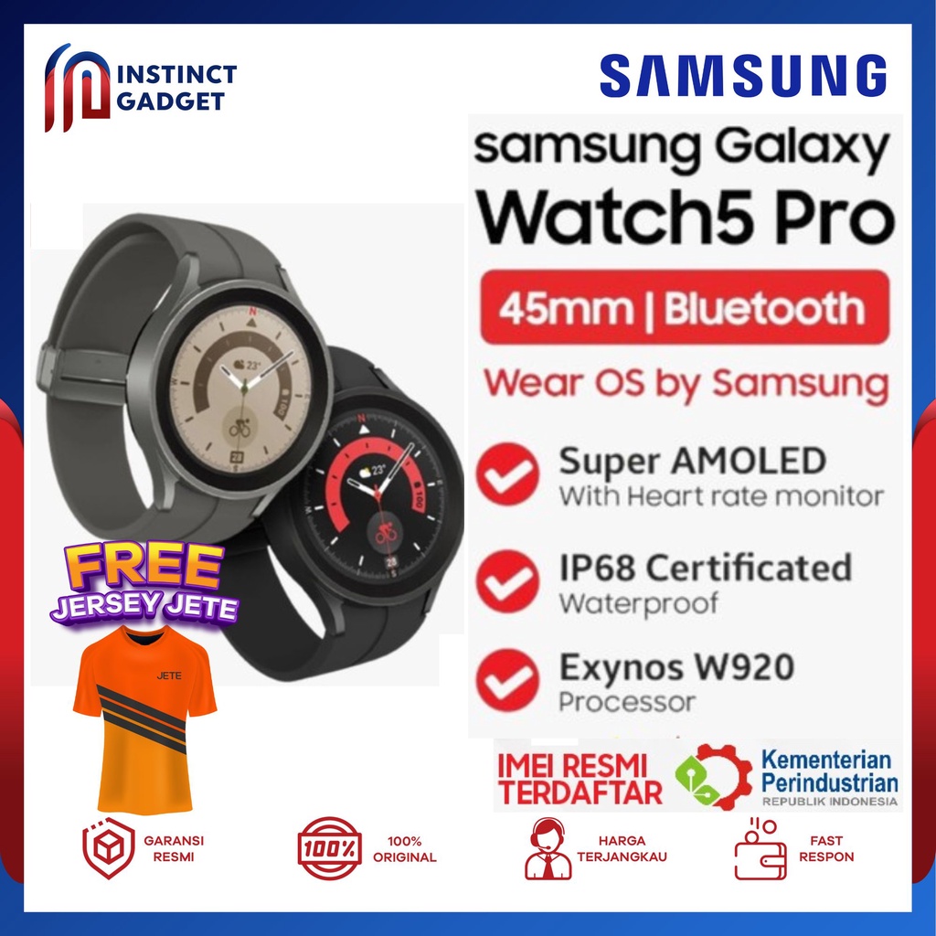 Samsung Galaxy Watch 5 Pro 45mm Smartwatch Jam Pintar Bluetooth Original Garansi Resmi SEIN 1 Tahun