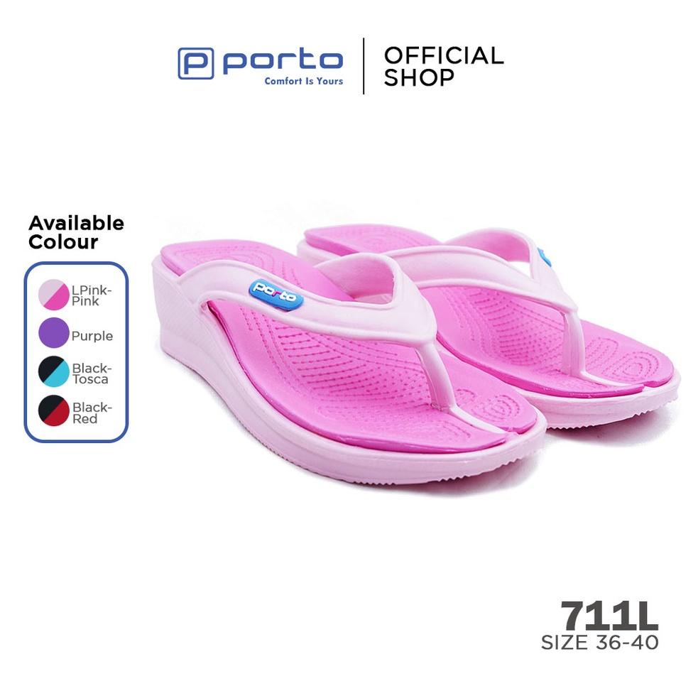 NEW STOCK Porto 711L - Sandal Wanita Sandal Jepit Sendal Wanita Hak Casual Pantai (Super Sale)