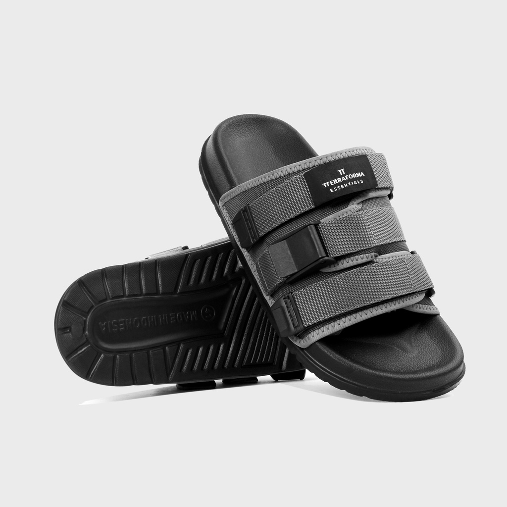 AD001 | Sandal Slider Grey Unisex Anti Slip Casual Sandal Gunung | FORIND Terraforma