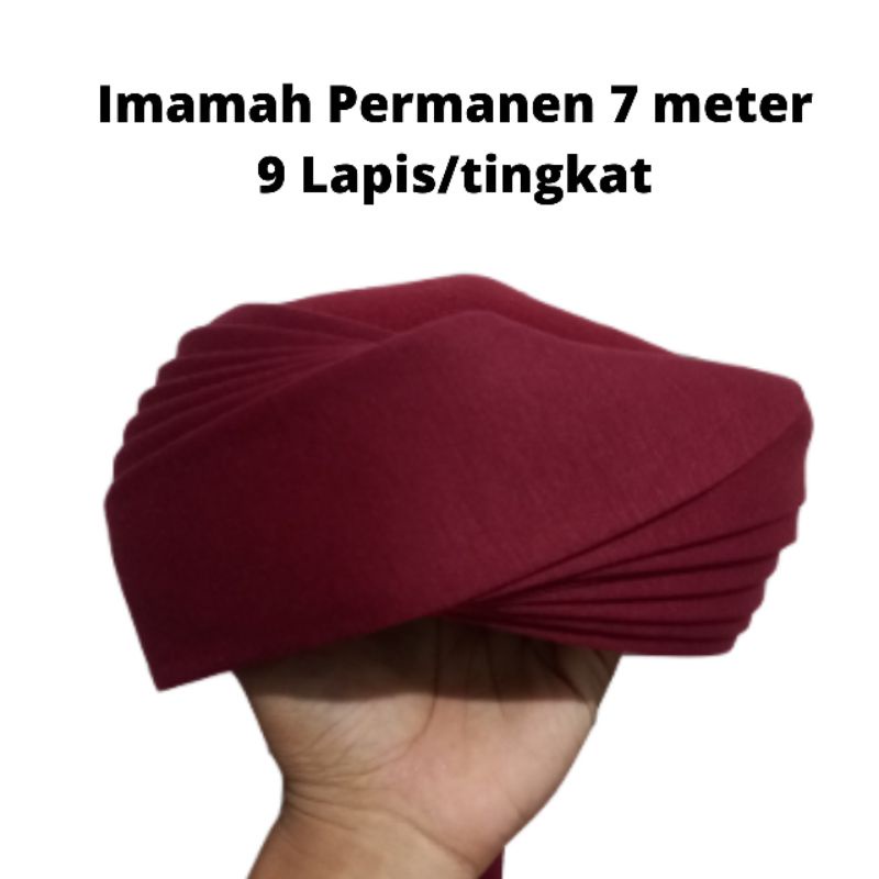 PECI IMAMAH PERMANEN 7 METER POLOS KOPIAH IMAMAH PERMANEN