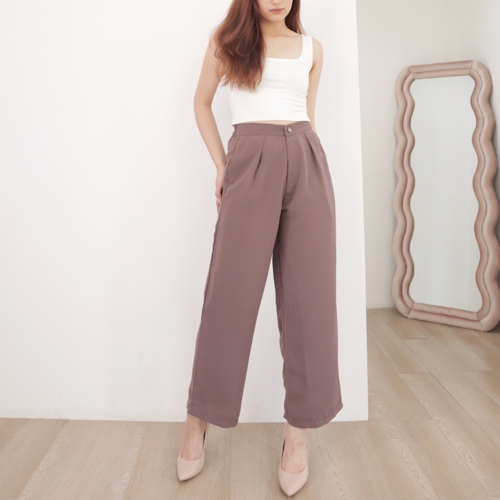 Loose Pants Celana Kantor Wanita/Celana Kulot Formal Wanita Katun Polyester Ypd.id-MOCCA