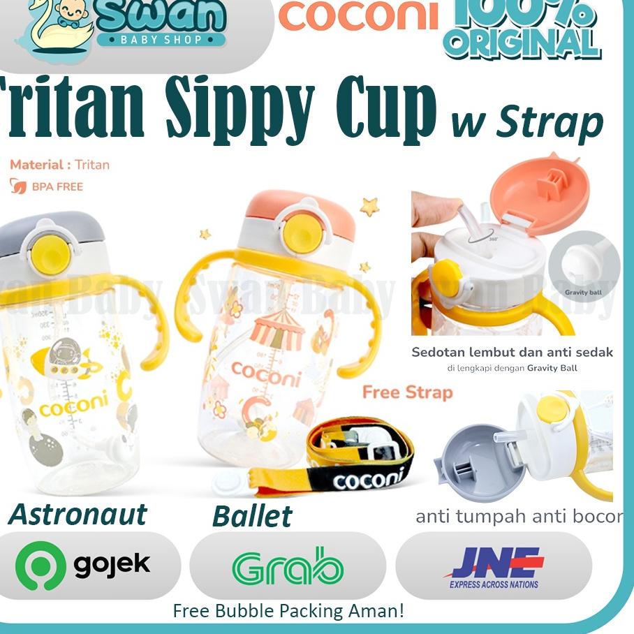 Mau Hematf4F9r Coconi Tritan Sippy Cup with Strap 350ml / Baby Water Bottle