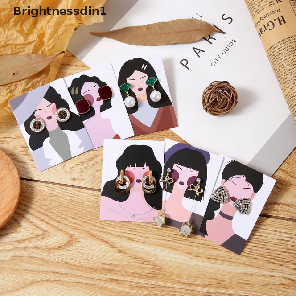 [Brightnessdin1] 100pcs Kartu Display Anting Kalung Perhiasan Packing Kertas Card Tag Holders Butik