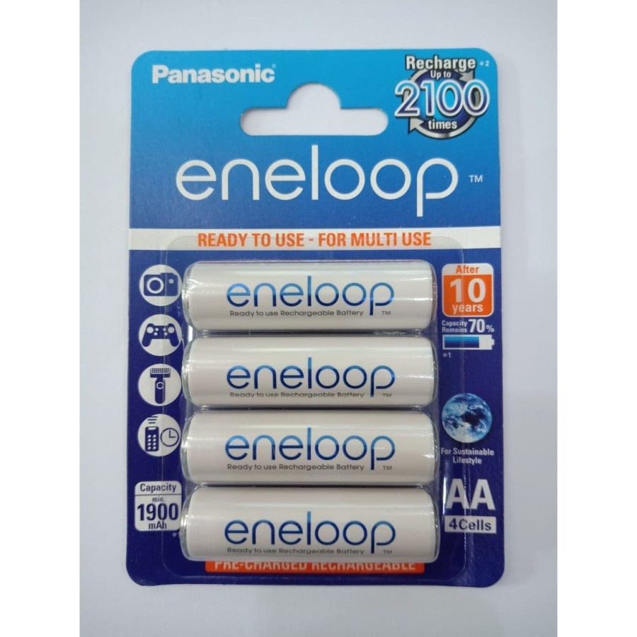 Panasonic Baterai AA Eneloop 2000 mAh Bp4 Berkualitas Original Putih