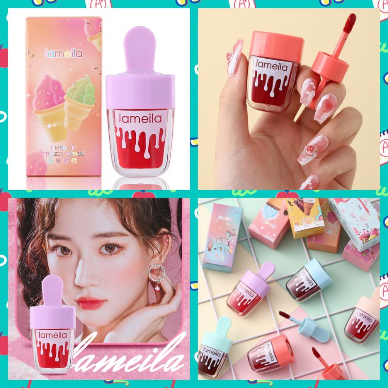 Ice Cream LAMEILA Original Lip Tint Time Frozen Lip Glaze Lip Gloss Moisturizing Lipstick Waterproof Terlaris