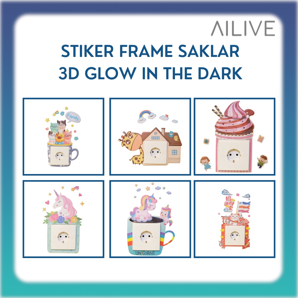 AILIVE Frame Saklar Stiker Saklar / Hiasan Dekorasi Stop Kontak Saklar Lampu Gambar Motif Bervariasi