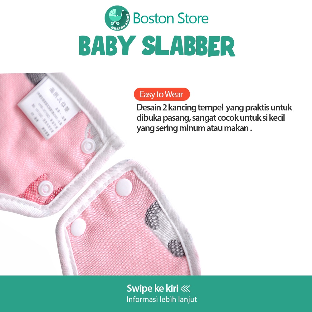 Bostonstore Celemek Makan Bayi / Slabber Silikon Bulat bahan katun alat makan newborn / Handuk Keringat Bayi &amp; Kids bahan katun Handuk Washlap Bayi / Celemek Bayi / Celemek Bayi waterproof / Celemek Bayi Air Liur / Celemek Bayi Silikon