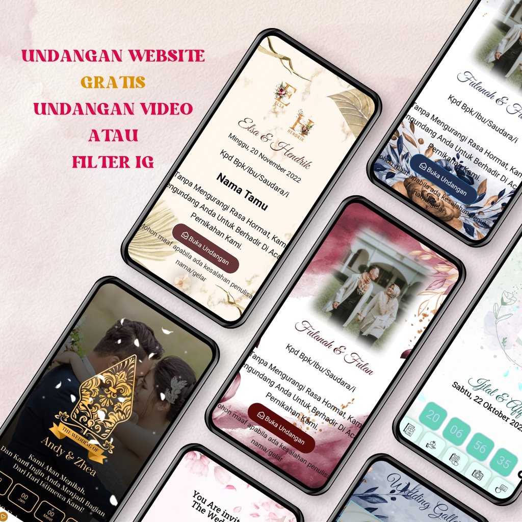 UNDANGAN WEBSITE ❤️GRATIS UNDANGAN VIDEO / FILTER INSTAGRAM ❤️ 2 UNDANGAN DIGITAL BUGOY UNTUK NIKAH,