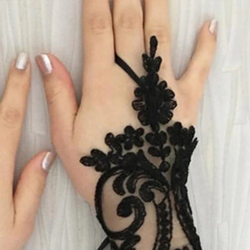SR110 Sarung tangan Renda pesta Tanpa jari High quyality Black gloves