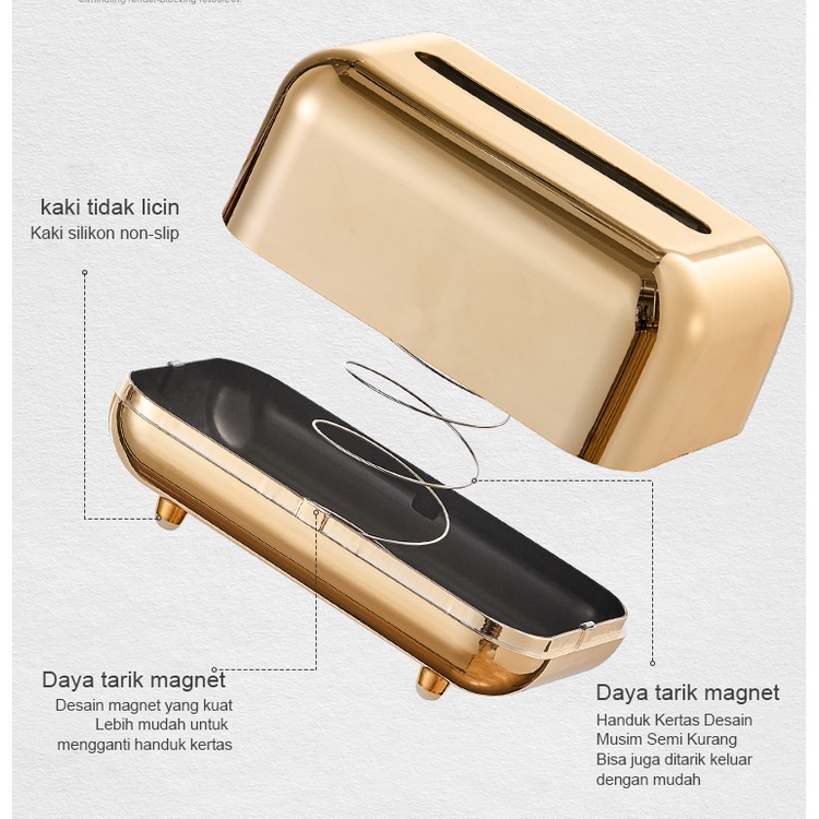 【COD】Tempat Tisyu Mobil/Kotak Tisu Aesthetic/Tempat Tissue Nordic  /Tissue Box Gold /Tissue Box/Tempat Tisu Mobil Mewah