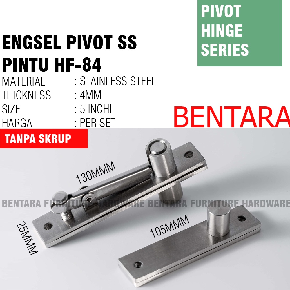 HARFIT ENGSEL PIVOT LANTAI 5 INCHI STAINLESS  UNTUK PINTU RUMAH PUTAR 130 MM X 25 MM HEAVY DUTY