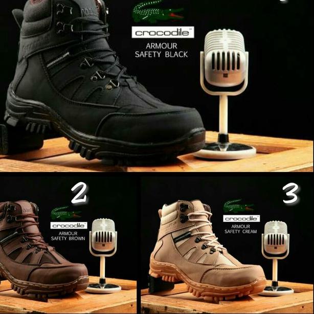➭ sepatu pria boots sapety armor crocodile armour morisey boot original handmade ◙