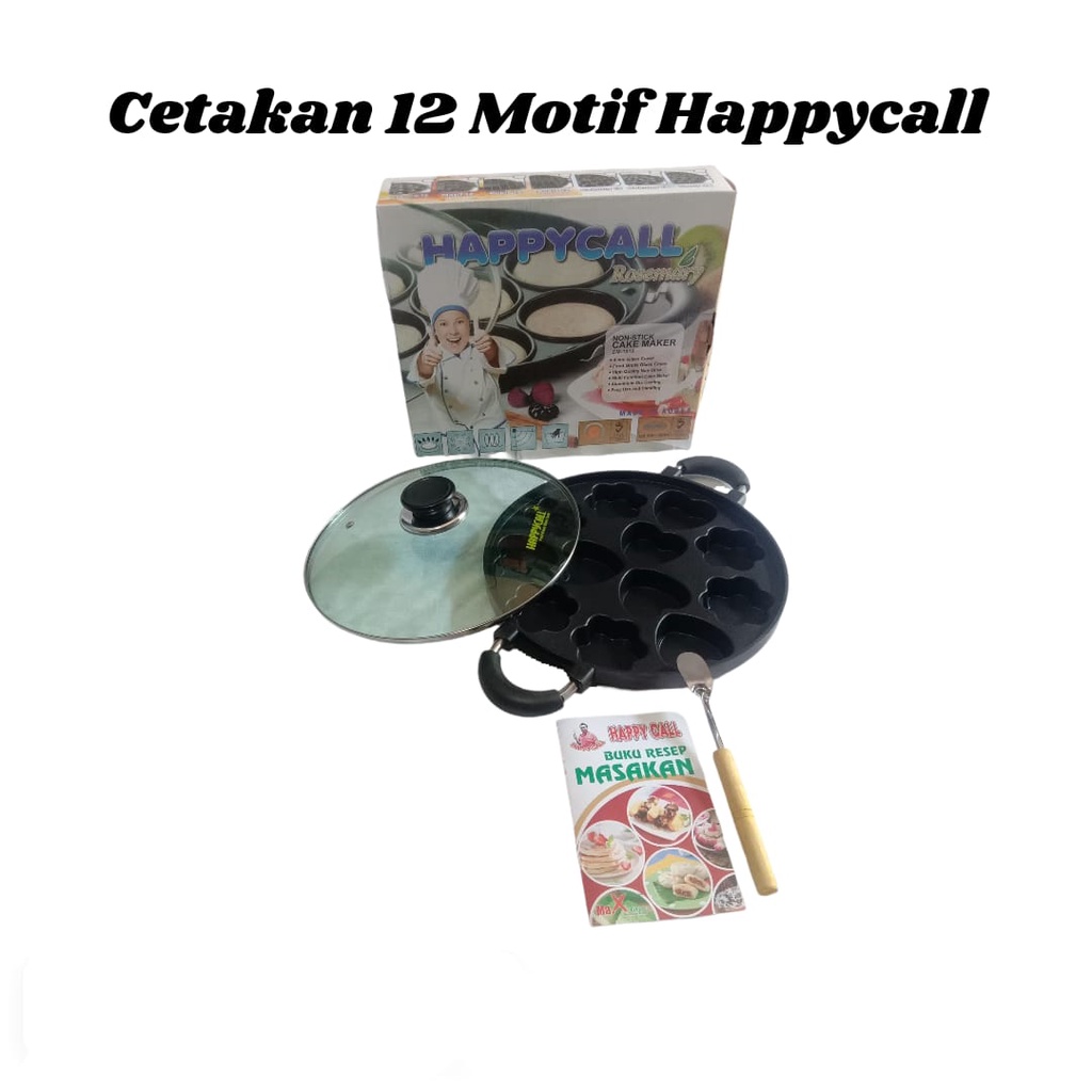 Cetakan Kue 12 motif happycall / Cetakan Lumpur / Cetakan Apem