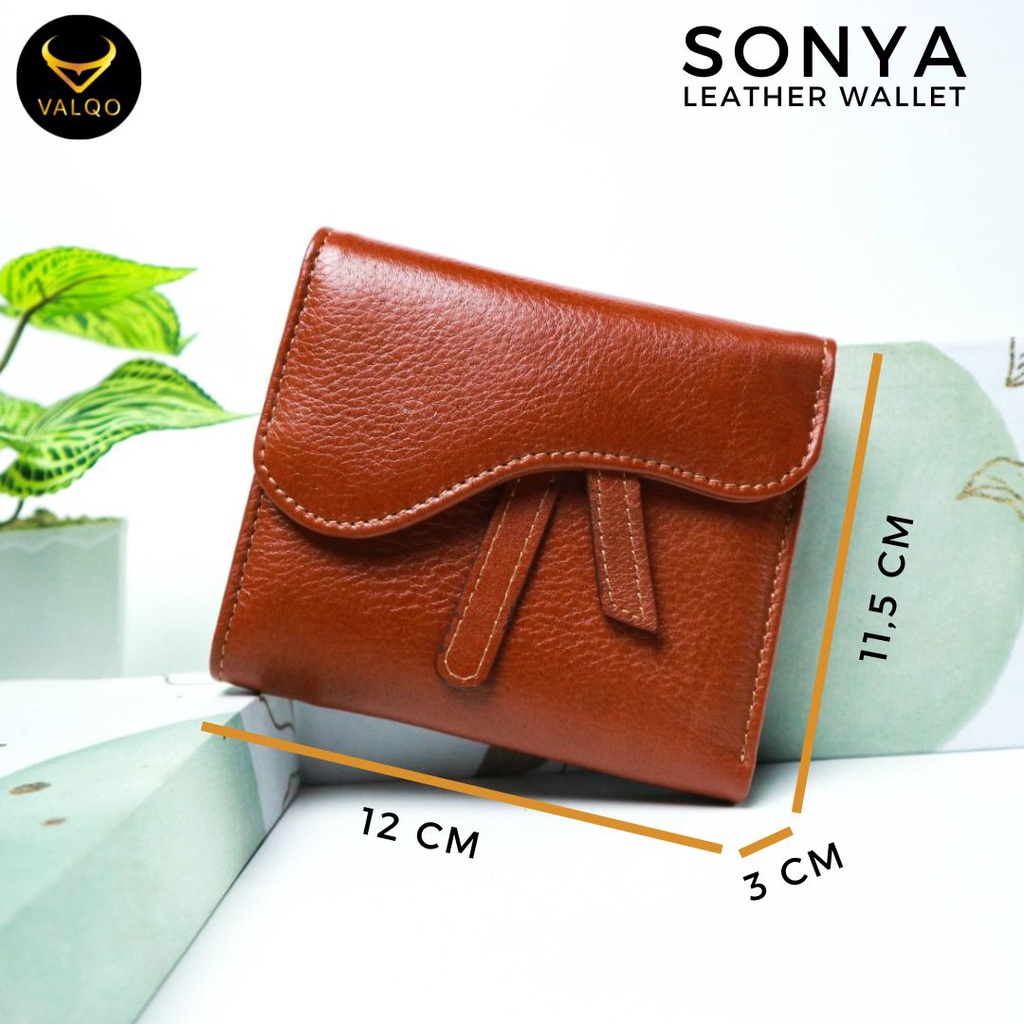 VALQO - SONYA Dompet wanita kulit sapi lipat Dompet pendek Dompet Kecil