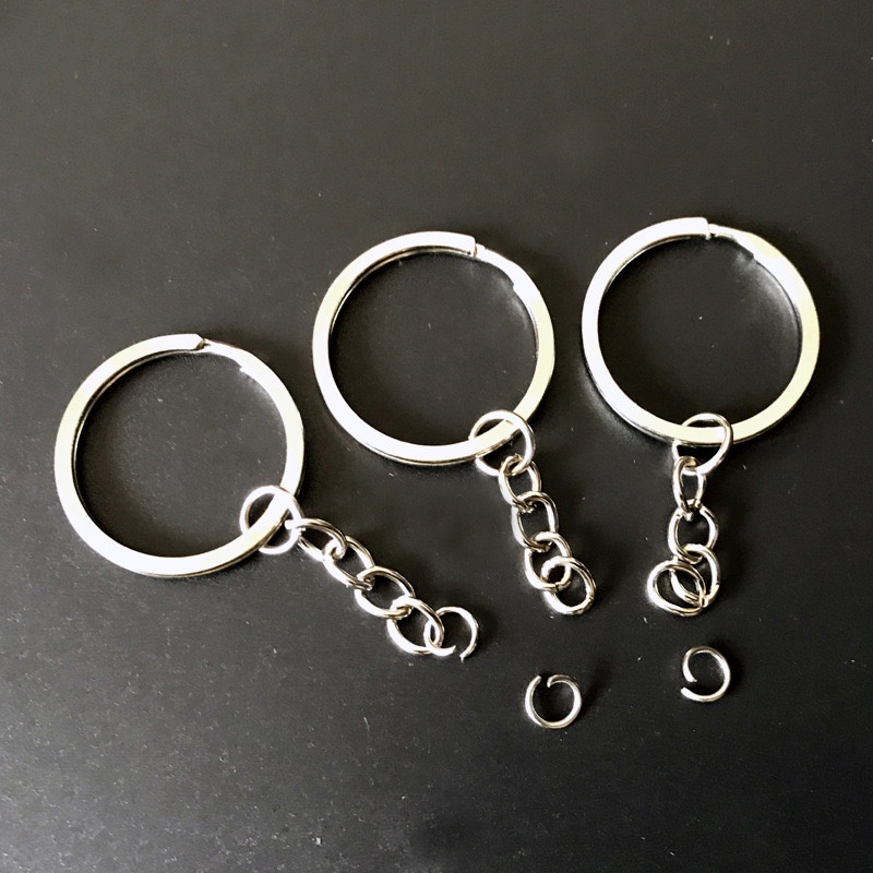 30MM -  RING GANTUNGAN KUNCI FLAT AKSESORIS PEMBUATAN SOUVENIR &amp; HIASAN MODEL PIPIH GEPENG / CANTOLAN BESI RING HIASAN KEYCHAIN