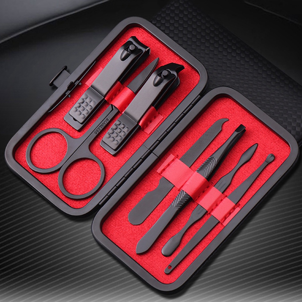 7pcs / set Cutter Tool Set Hygiene Kit Nail Clippers New Manicure Portable Travel Pedicure Set Stainless Steel