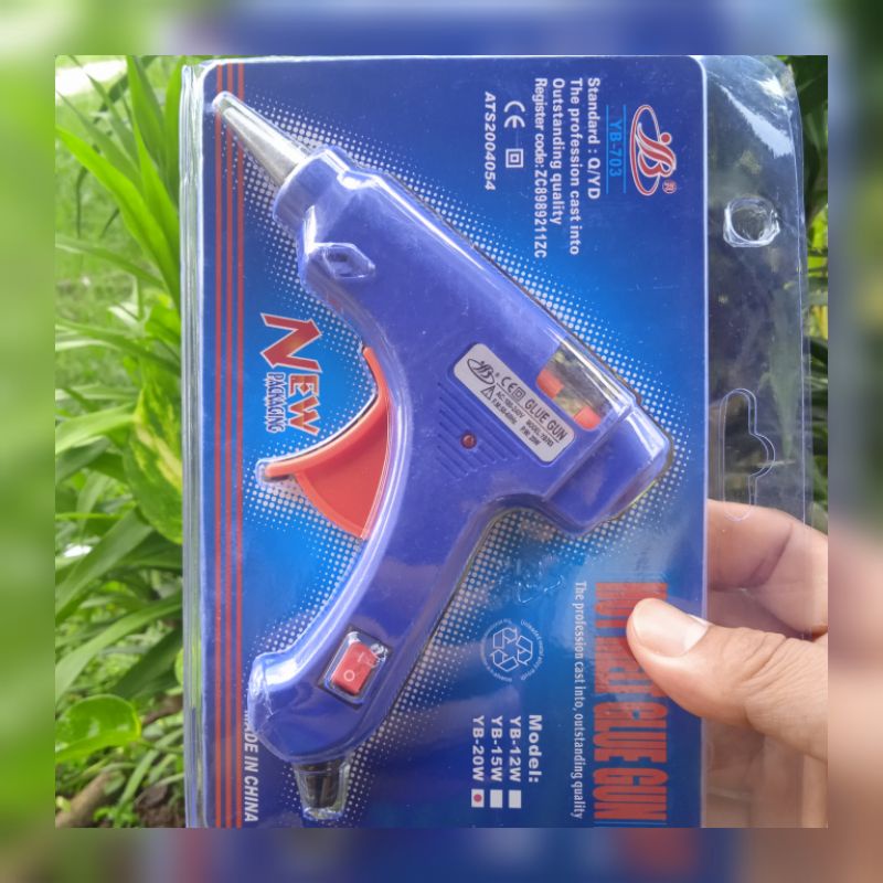 Lem Tembak / Hot Melt Glue Gun 20 watt ( Switch On Off ) 20W Saklar Alat Pistol Kerajinan Tangan