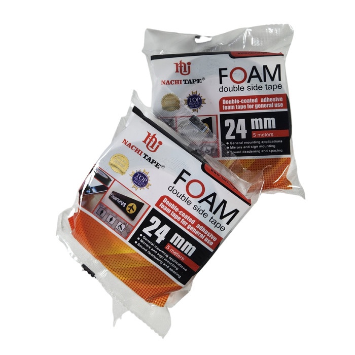 NACHI DOUBLE TAPE FOAM 24 MM / LAKBAN DOUBLE / ISOLASI BOLAK BALIK