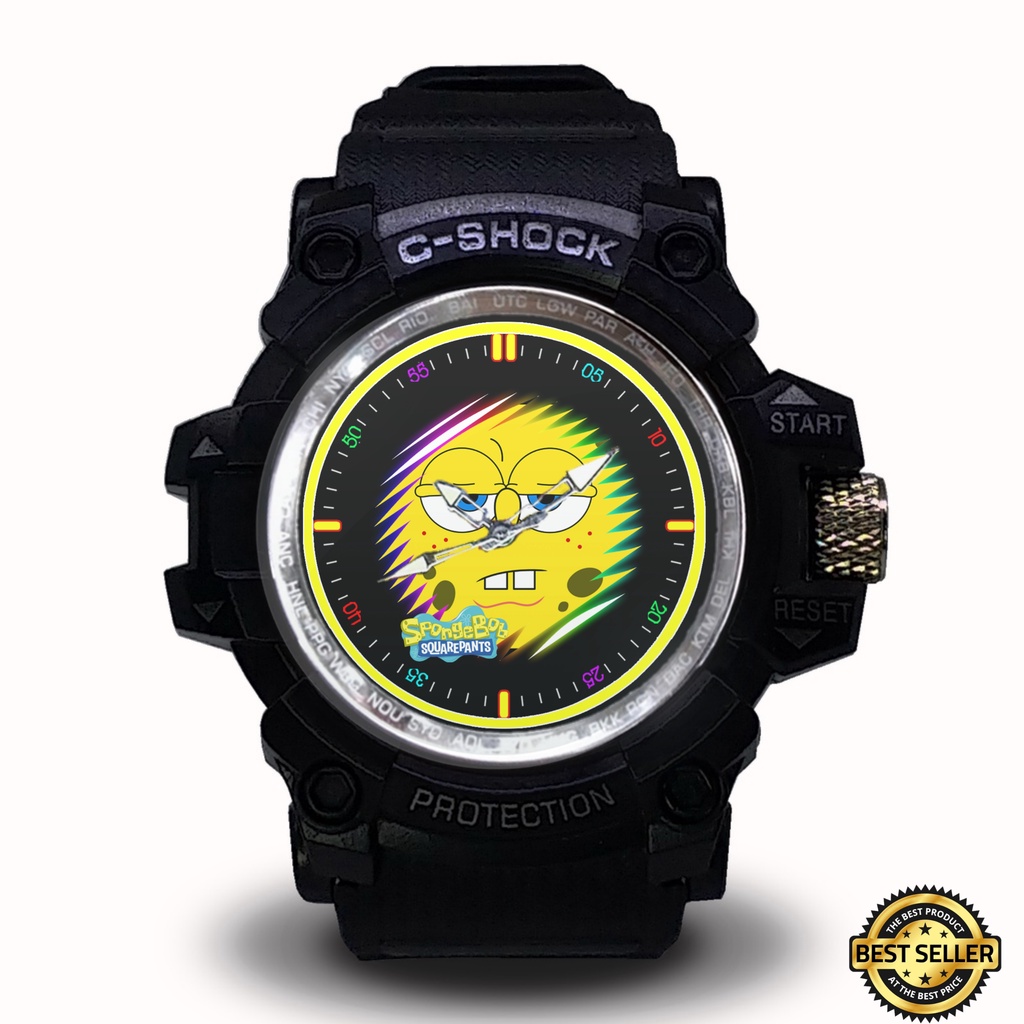 Jam Tangan Pria SPONGEBOB SQUARPANTS KARTUN Keren Terbaru