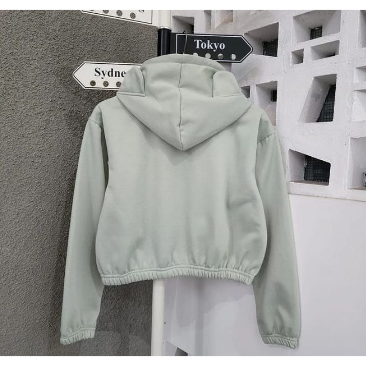 Sweater Wanita Grosir Berkualitas  -  Cute ear hodie croope