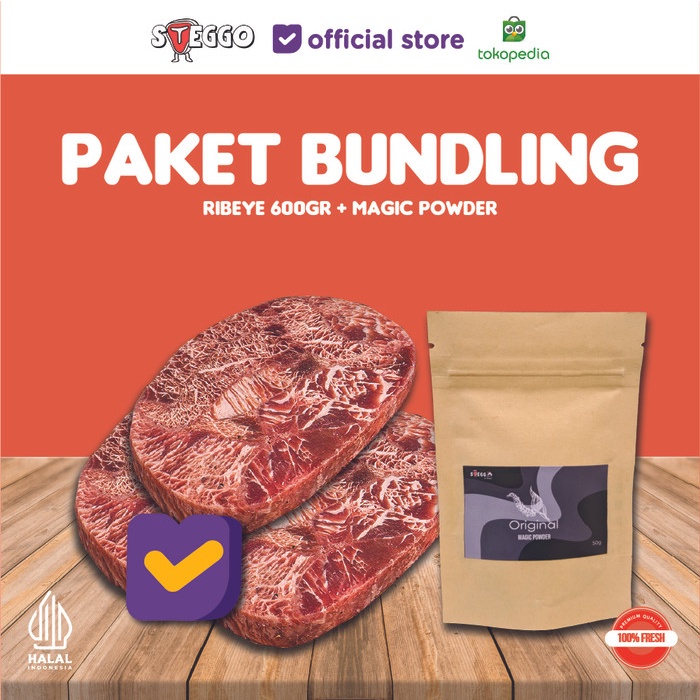 

[ COD ] PAKET BUNDLING RIBEYE 600 GRAM + MAGIC POWDER (HEMAT 30 RIBU) - GARLIC