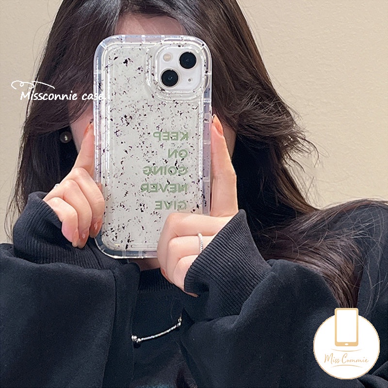 IPHONE Airbag Bening Sederhana Soft Tpu Case Kompatibel Untuk Iphone11 12 14 13 Pro Max7 8 Plus X XR 6s 6 Plus XS Max Art Speckle Motif Tinta Shockproof Back Cover