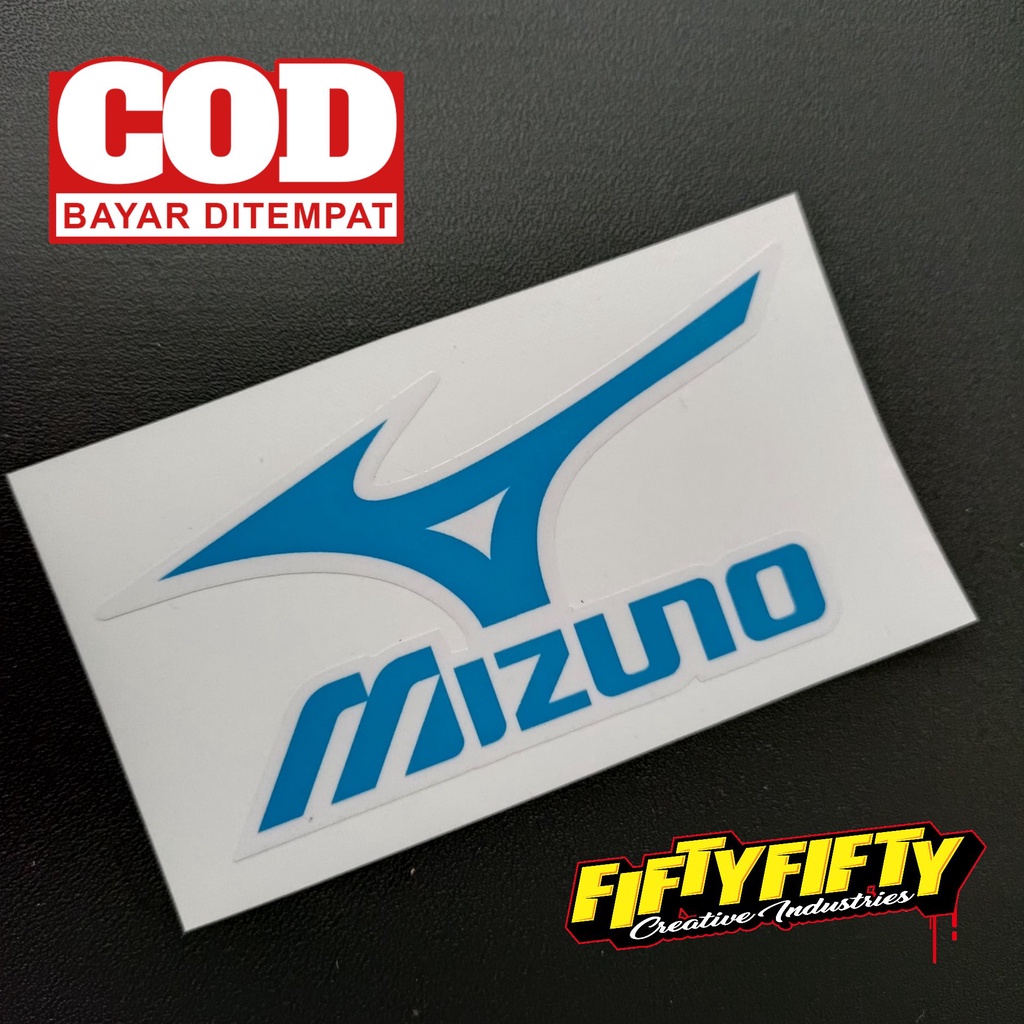 Stiker Print Cut MIZUNO Stiker Printing Laminasi Glossy Stiker Motor Mobil Helm Sudah Membentuk Pola Desain