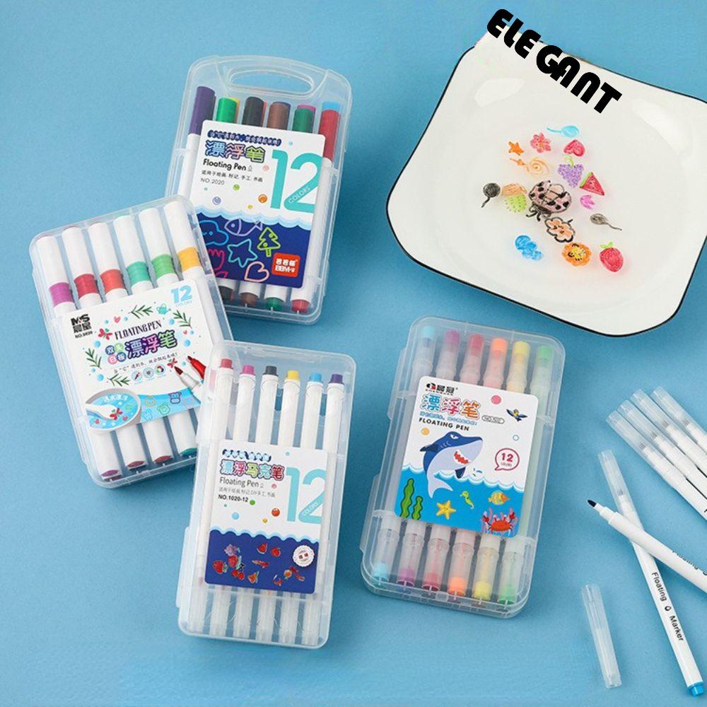 [Elegan] Set Pena Lukisan Air 12warna Anak Doodle Edukasi Dini Fancy Marker Pen