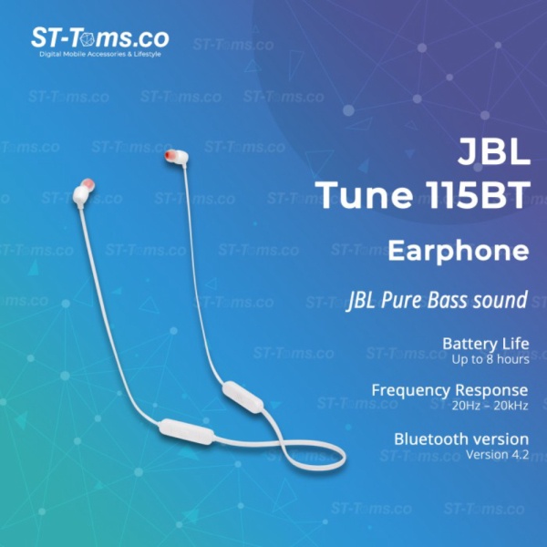 Dijual JBL TUNE 115BT / T115 BT Headphone Earphone Earbuds Wireless In-Ear - White Limited