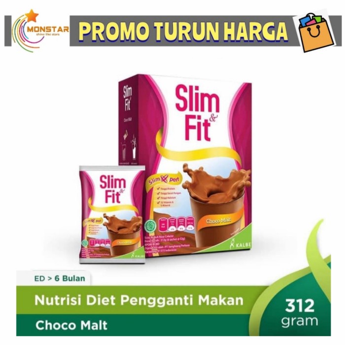 

[ COD ] Susu Diet Slimfit Slim & Fit Kalbe Meal replacement vanila coklat - Vanila