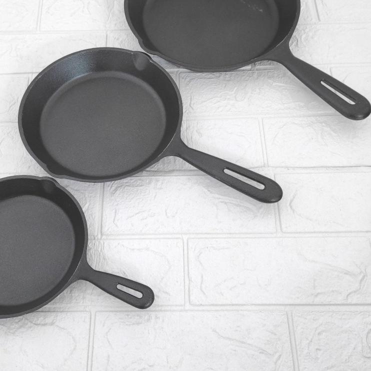 ➸ Cast Iron Skillet Pan Hot Plate Steak 16 20 24 cm Bake Oven ☑