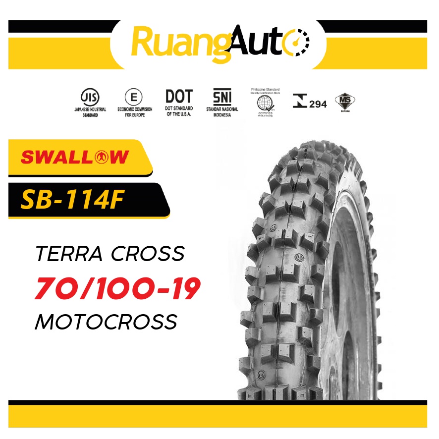 BAN MOTOR TRAIL SWALLOW SB-114F TERRA CROSS RING 19 UKURAN 70/100 | MOTO CROSS | TRIL | CRF | KLX |