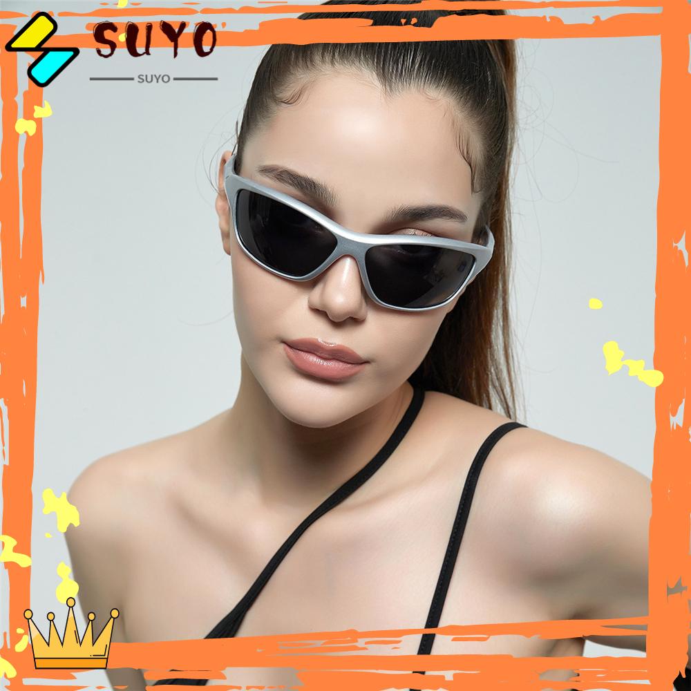 Suyo Y2K Kacamata Hitam Pria Wanita Mengemudi Memancing Oval Shades