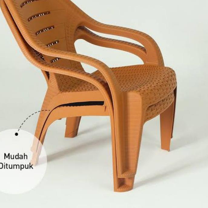 ➬ KURSI SANTAI OL 509 || KURSI PLASTIK ANYAMAN ROTAN ✻