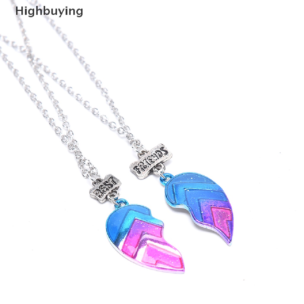 Hbid 2Pc BFF Kalung Pasangan Liontin Hati Sahabat Surat Kalung Unisex Perhiasan Glory