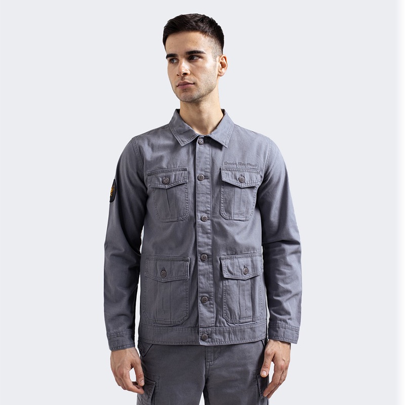 FMC Speed Supply Original Jaket Chore 4 Saku Pocket Cotton Canvas Jacket Pria Abu 021222
