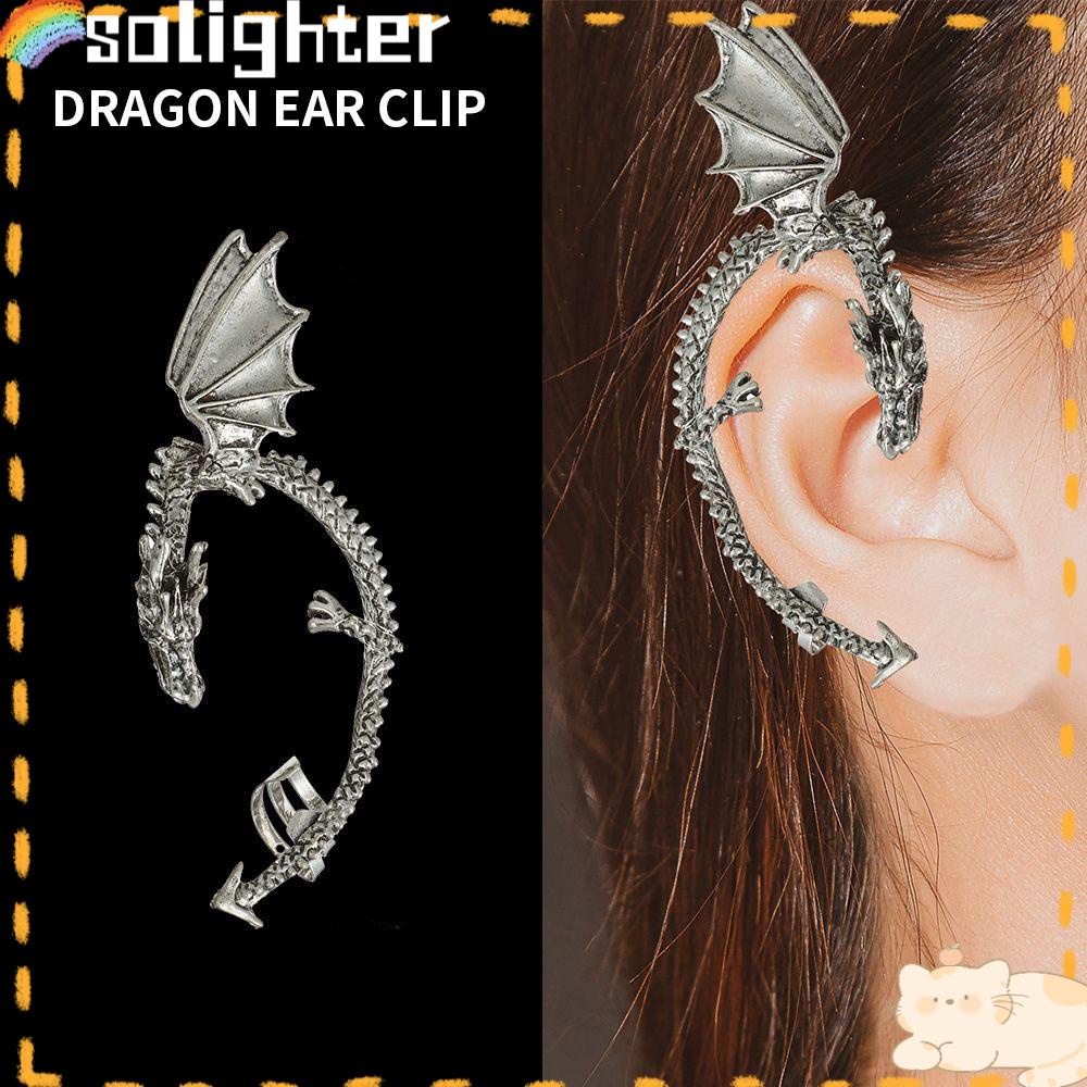 Solighter Klip Telinga Unisex Perhiasan Fashion Untuk Wanita Ear Studs