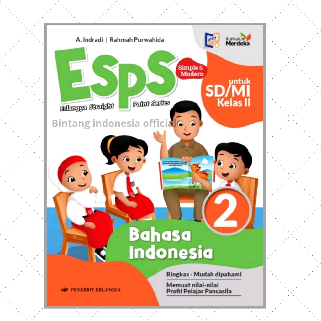 Buku Pelajaran Esps Bahasa Indonesia Kelas 1,2,4, &amp; 5 Kurikulum Merdeka Erlangga