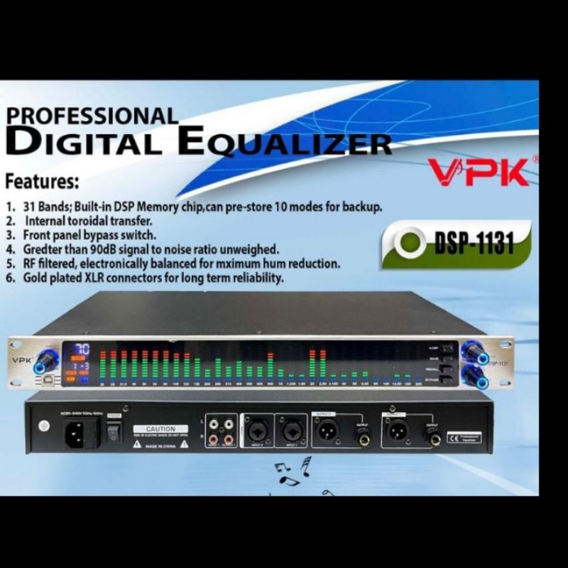 EQUALIZER DIGITAL VPK DSP1131 ORIGINAL 31 BAND DSP 1131