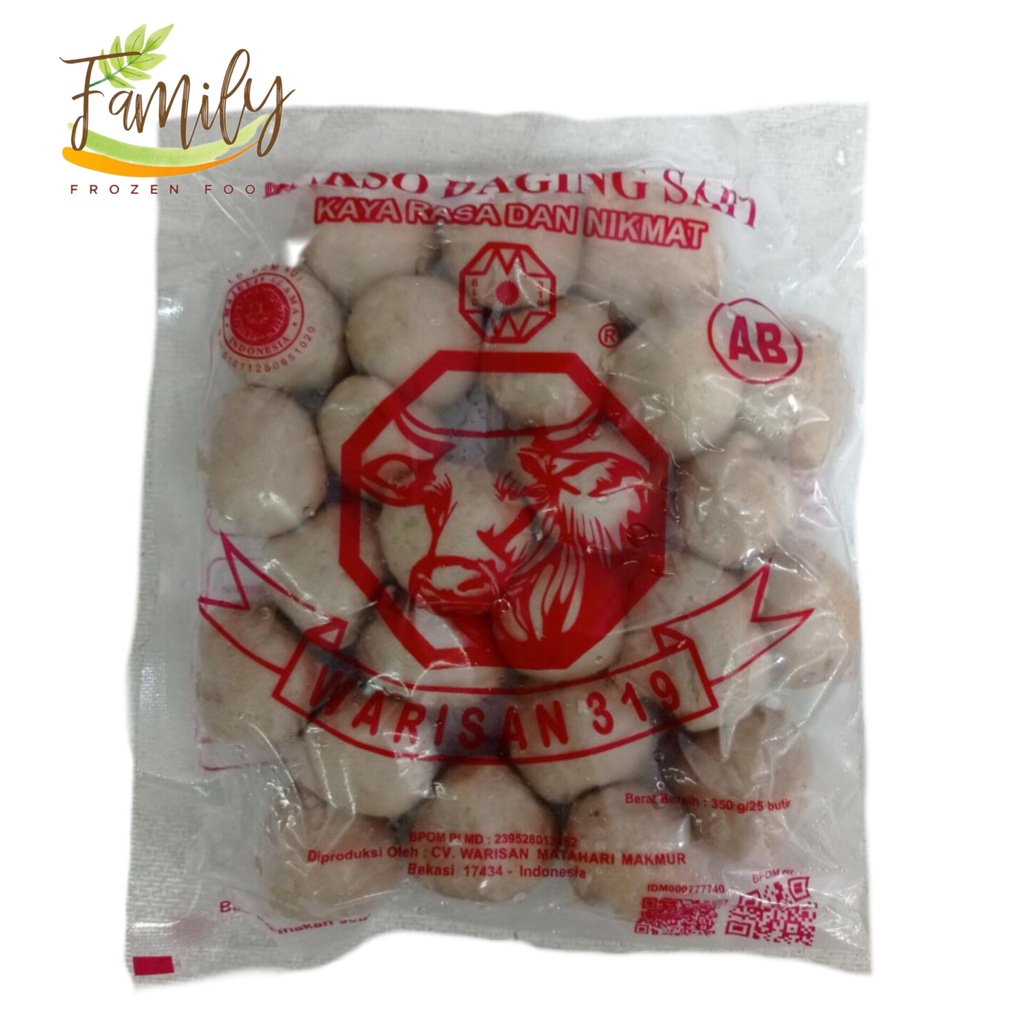 

Warisan 319 Bakso AB isi 25pc Frozen Food Grosir