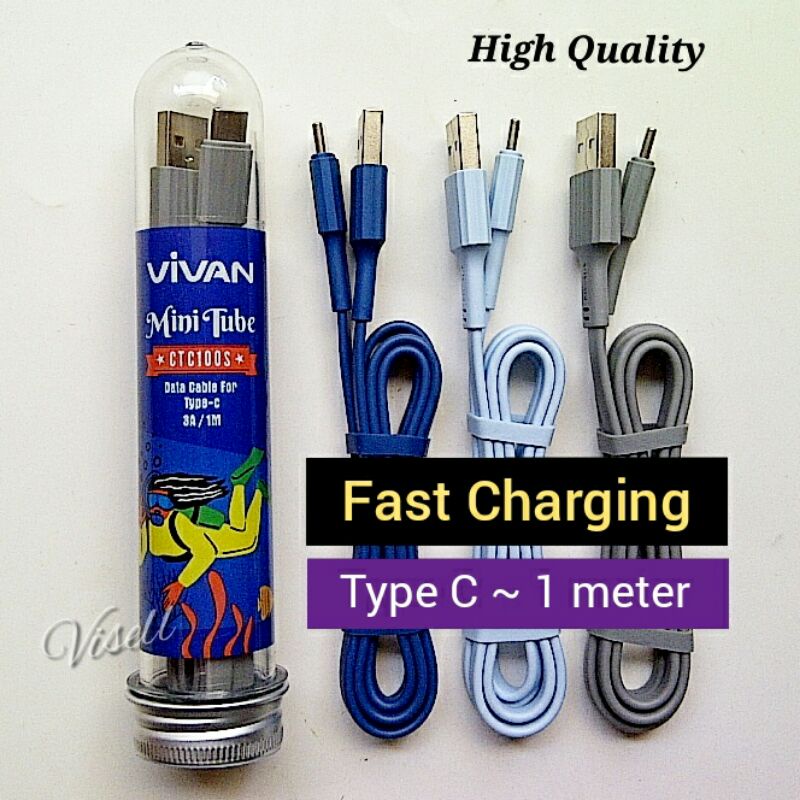 VIVAN Fast Charging Kabel Data Charger USB Tipe Type C