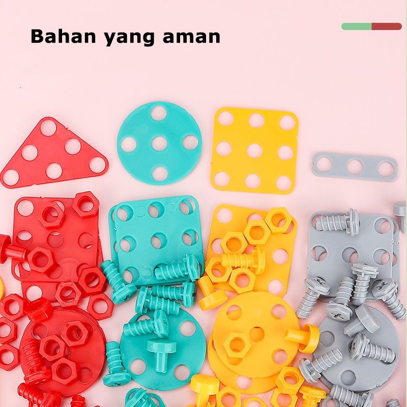 【Ready Stock】Koper Mainan Tool Set Anak 203 Pcs Bor Listrik Mur Sekrup Merakit Pembongkaran Blok Simulasi Perbaikan Diy Mainan Anak