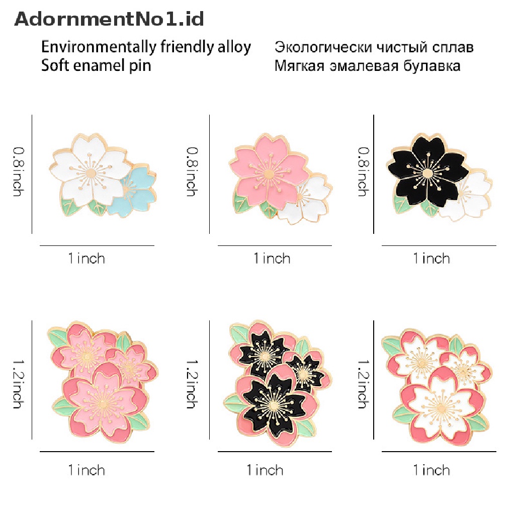 [AdornmentNo1] Sakura Enamel Pin Pink Putih Cherry Blossom Bros Tas Kerah Pin Kartun Bunga Lencana Perhiasan Hadiah Flower Pin [ID]