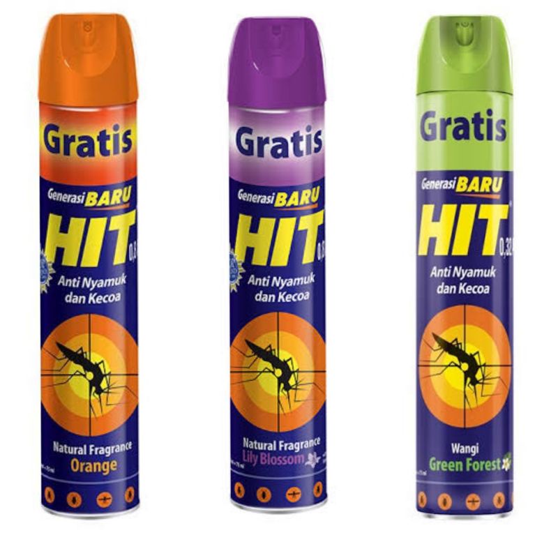 HIT Aerosol Obat Anti Nyamuk Semprot Spray 600 ml +  75 ml