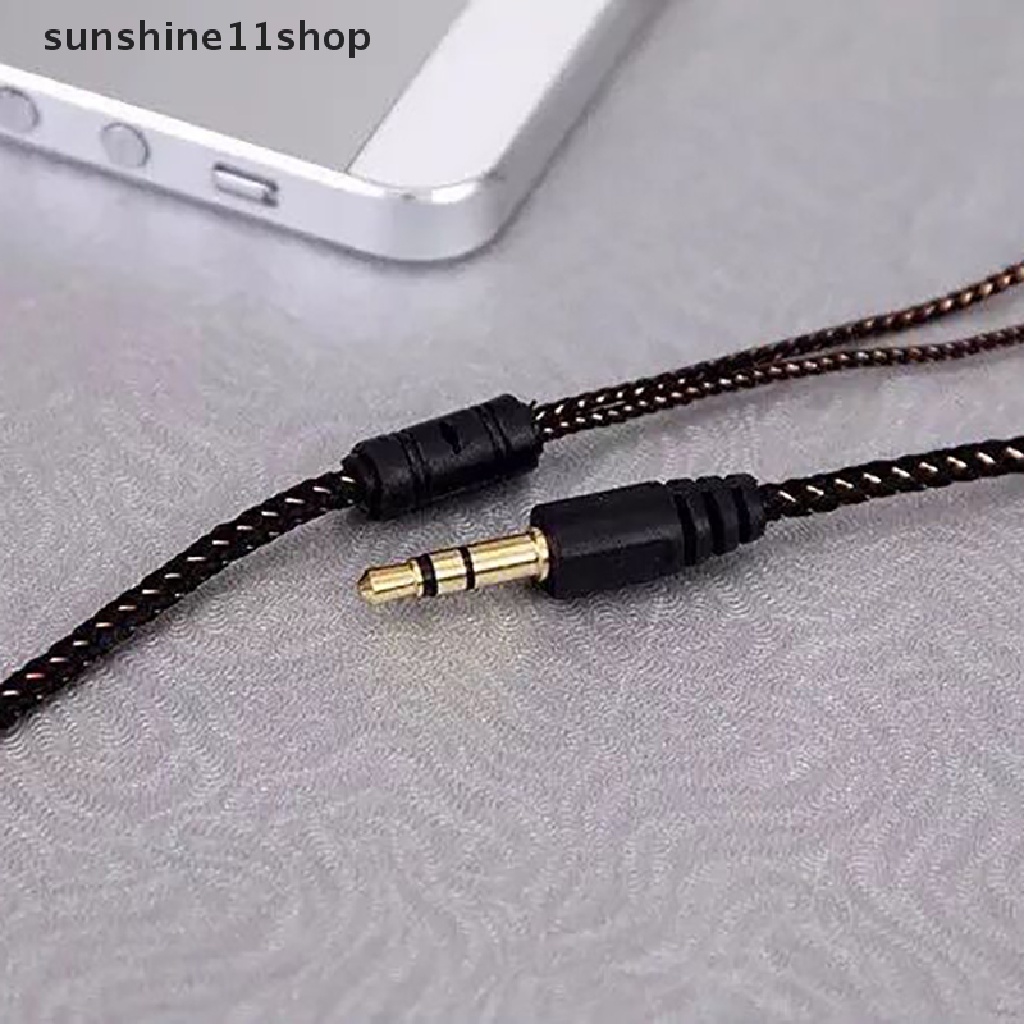 Sho 3.5mm Headphone Kabel HiFi In-ear Sports Gaming Earbud Anti-Berliku Kabel Earphone Stereo Earphone Kawat Musik Sport Headset N