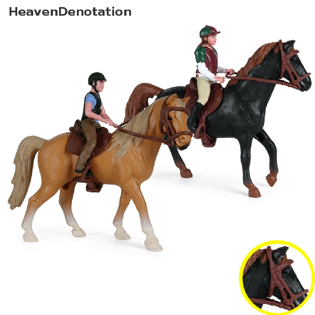 [HeavenDenotation] Simulasi Hewan Kuda Model Balap Action Toy Figure Model Koleksi Solid HDV