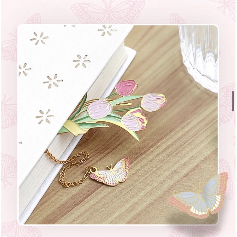 

Terlaris ✨ -pembatas buku metal besi rantai / bookmark bentuk bunga untuk hadiah- 2.2.23
