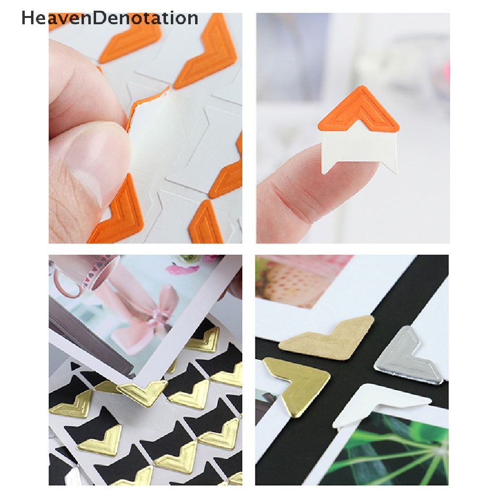 [HeavenDenotation] 120pcs/lot 5lembar DIY Stiker Kertas Kraft Sudut Vintage Untuk Album Foto Bingkai Dekorasi Scrapbooking Gambar Melindungi Dekorasi HDV